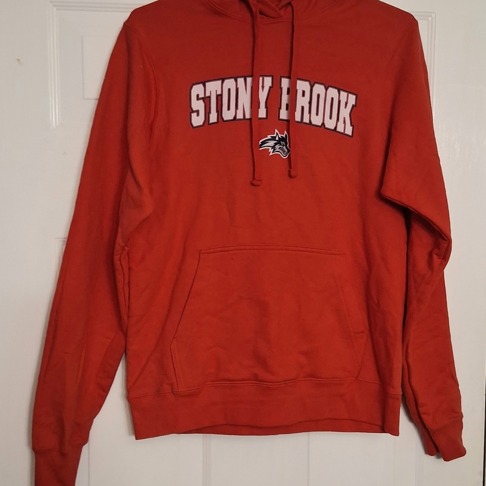 Stony Brook University Red Pullover Hooded Sweatshirt Unisex Size Small
